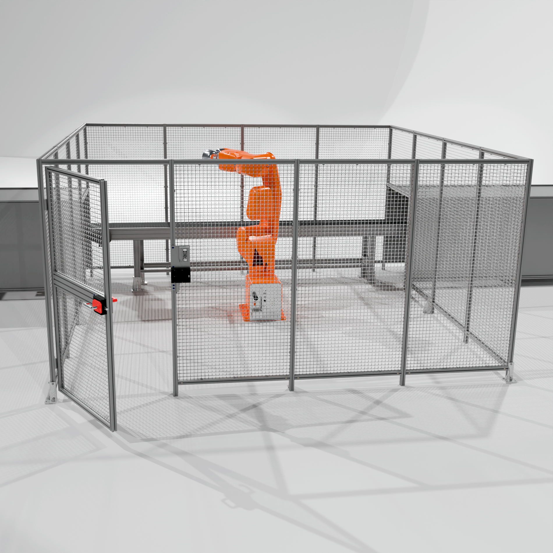 Schutzumhausung mit Gitterzaun